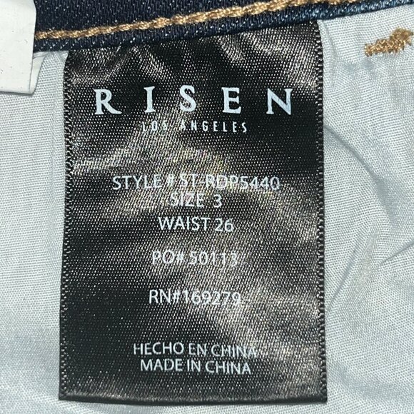 SOCIAL THREADS X RISEN High Rise Dark Wash Big Bell Flare Wide Leg Jeans - 3/26 - Picture 9 of 10